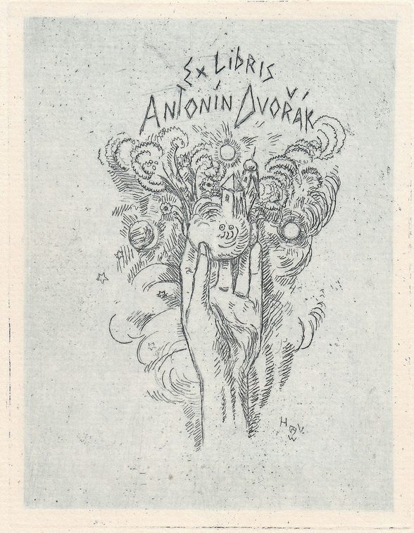 Ex-libris de Heinrich Vogeler pour Antonin Dvorak