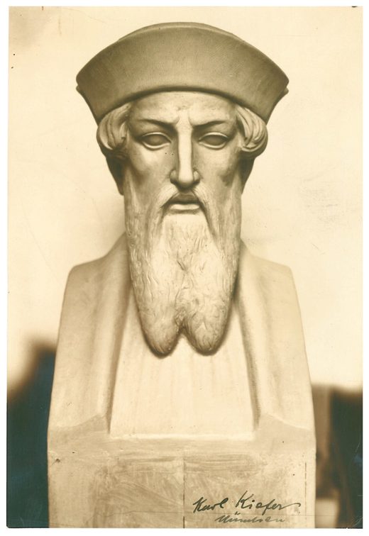 Ex-libris avec le portrait de Gutenberg par Karl Kiefer