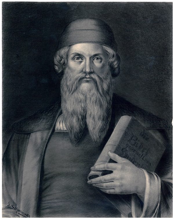 Ex-libris avec portrait de Gutenberg par G. Schwenzer