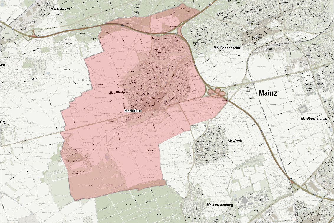 Zona de operaciones de las FF-Finthen.