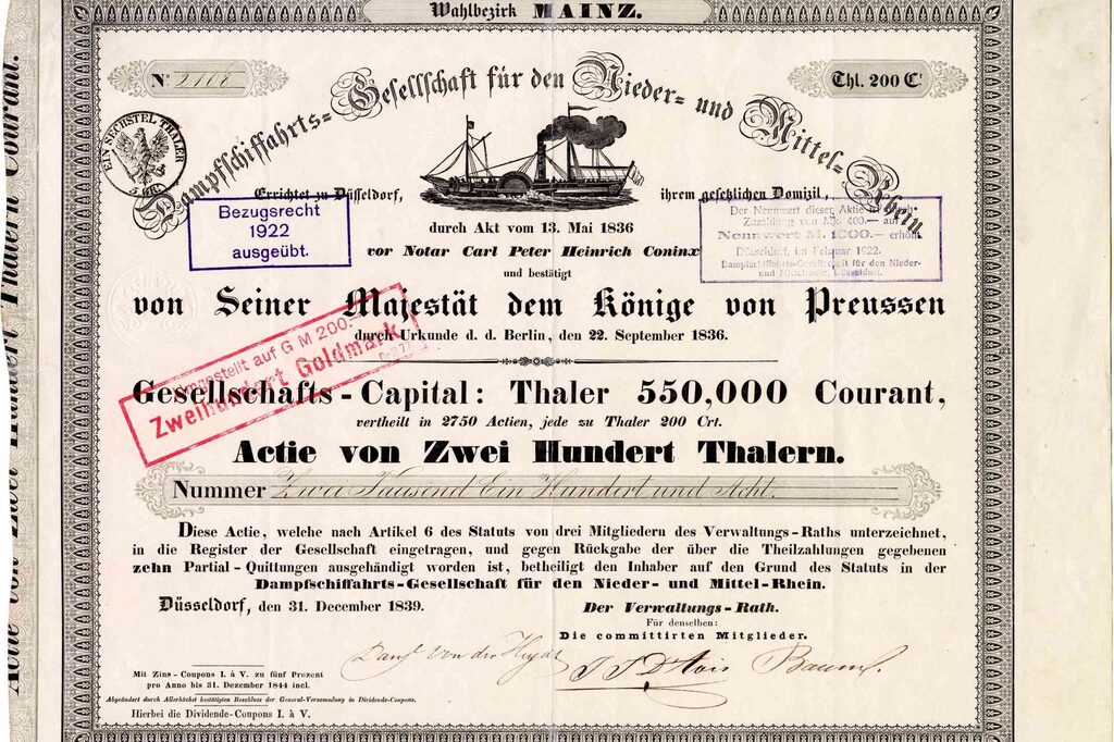 Dampfschiffahrts-Gesellschaft für den Nieder- und Mittel-Rhein, Wahlbezirk Mainz