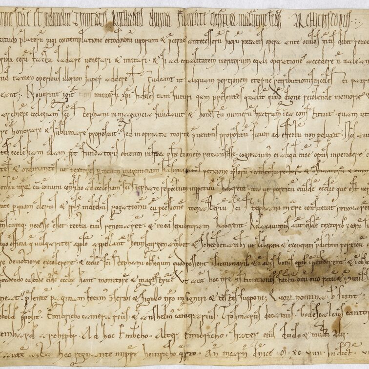 Mittelalterliche Pergamenturkunde, sogenannte Weberurkunde von 1099