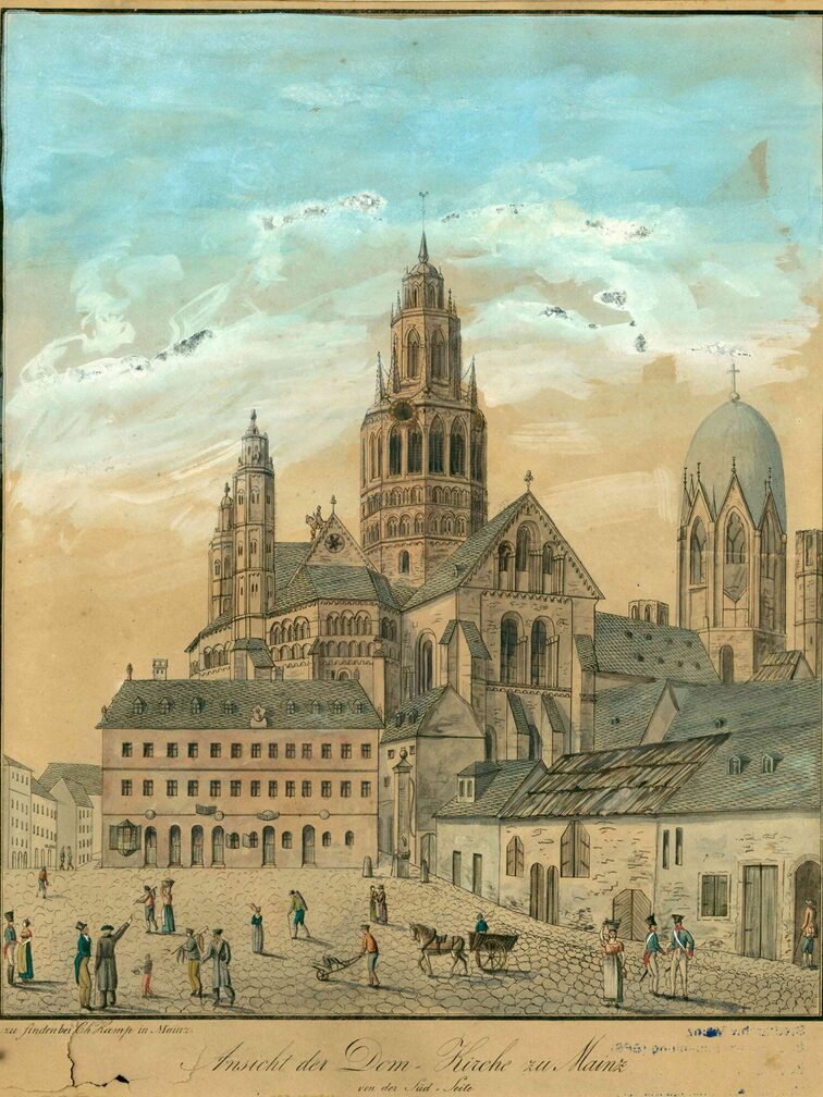 Ansicht der Dom-Kirche zu Mainz von der Südseite