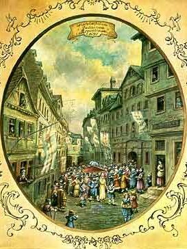 Procesja ślubna na Judengasse w Moguncji