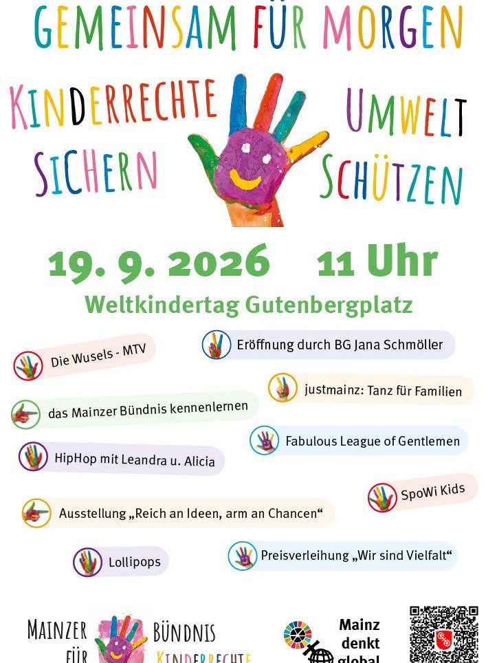 Plakat und Programm Weltkindertag Mainz 2026