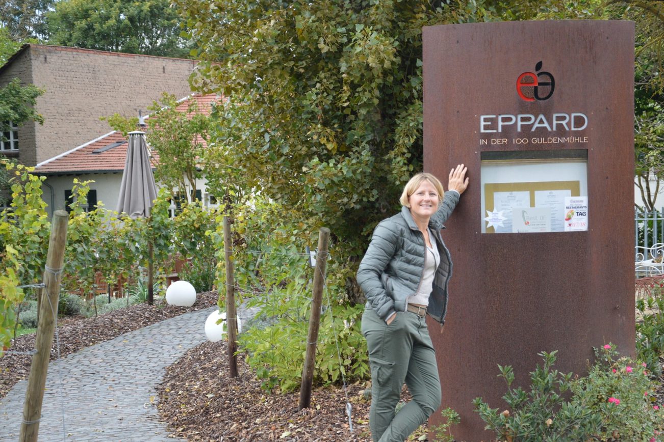 Eva Eppard all'ingresso di 100 Guldenmühle