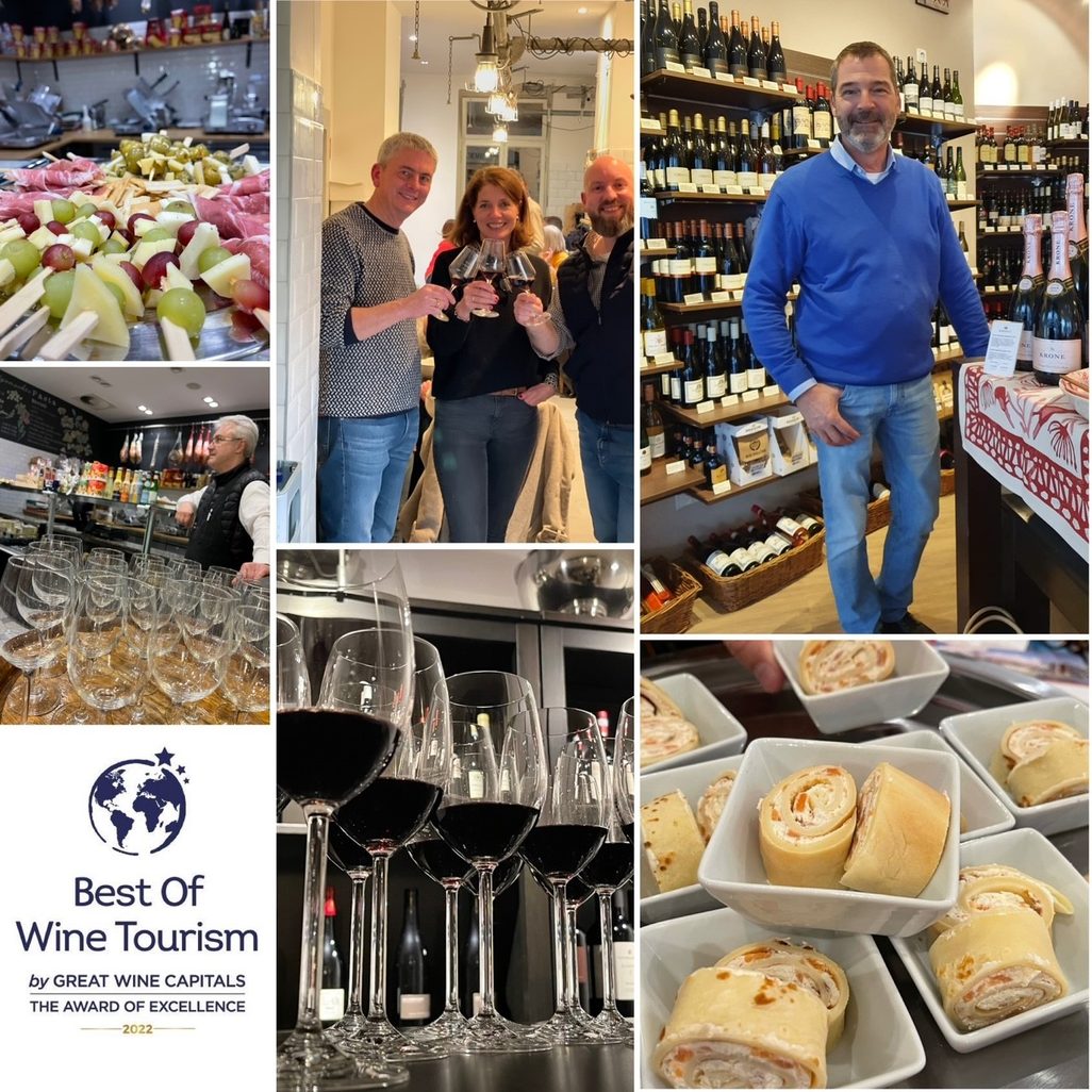 Tante foto del tour, dei bicchieri di vino, delle persone, del cibo
