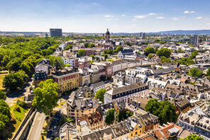 Luftaufnahme der Mainzer Innenstadt © mainzplus Citymarketing