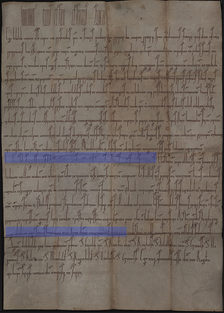Gefälschte Urkunde des Altmünsterklosters mit Markierungen.