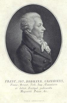 Blatt mit Porträt von Franz Joseph Bodmann