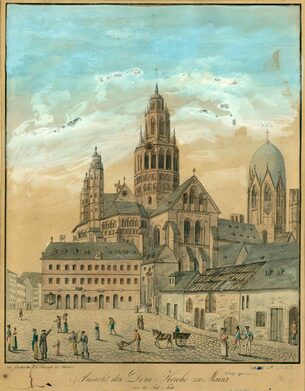 Aus der Sammlung Levi: Blick vom Leichhof auf Dom um 1840