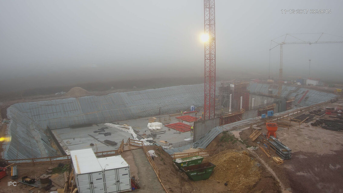 Baustelle Neues Regenrückhaltebecken Ebersheim Dezember 2017