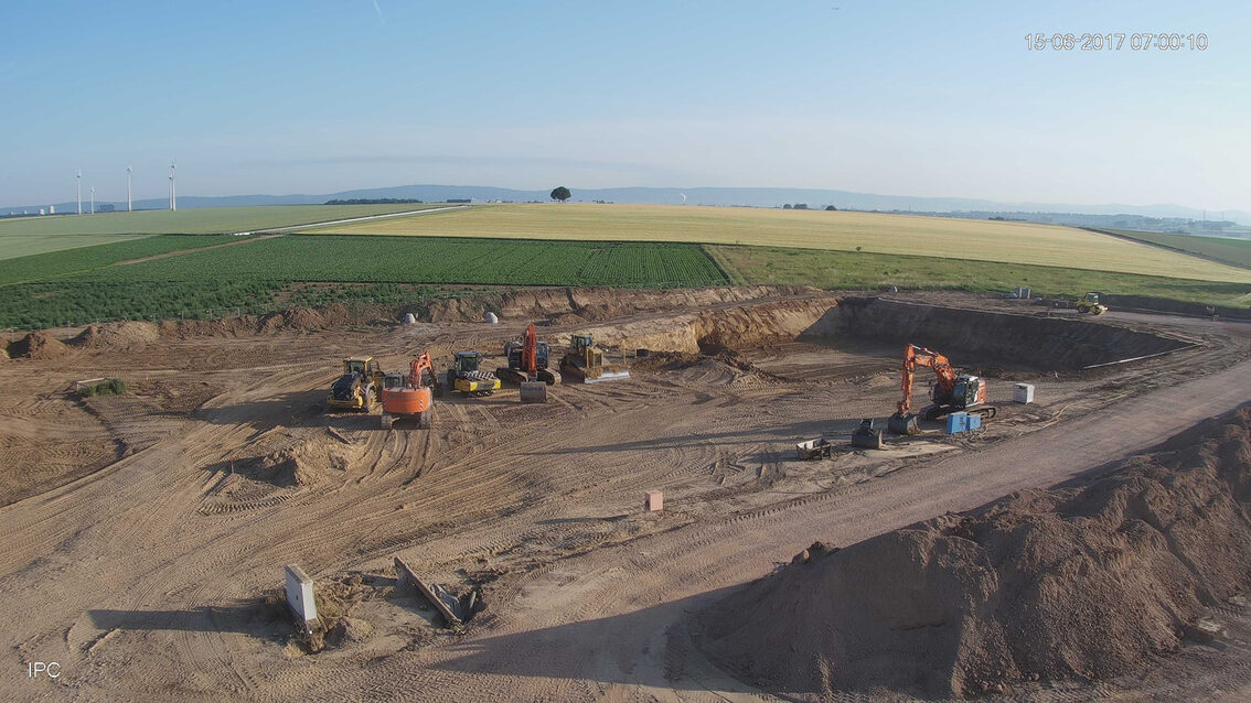 Baustelle neues Regenrückhaltecken Ebersheim