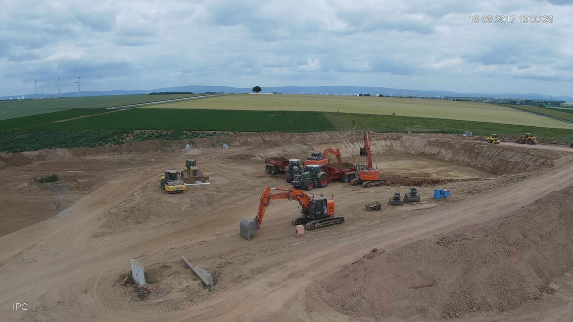 Baustelle neues Regenrückhaltecken Ebersheim