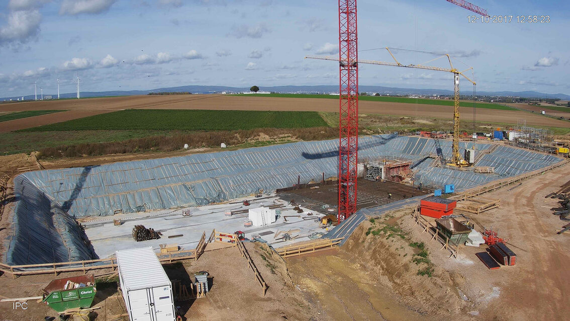 Neubau Regenrückhaltebecken Ebersheim Oktober 2017