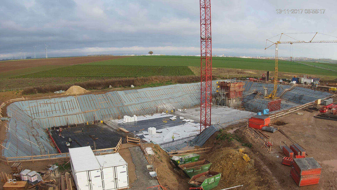 Neubau Regenrückhaltebecken Ebersheim November 2017