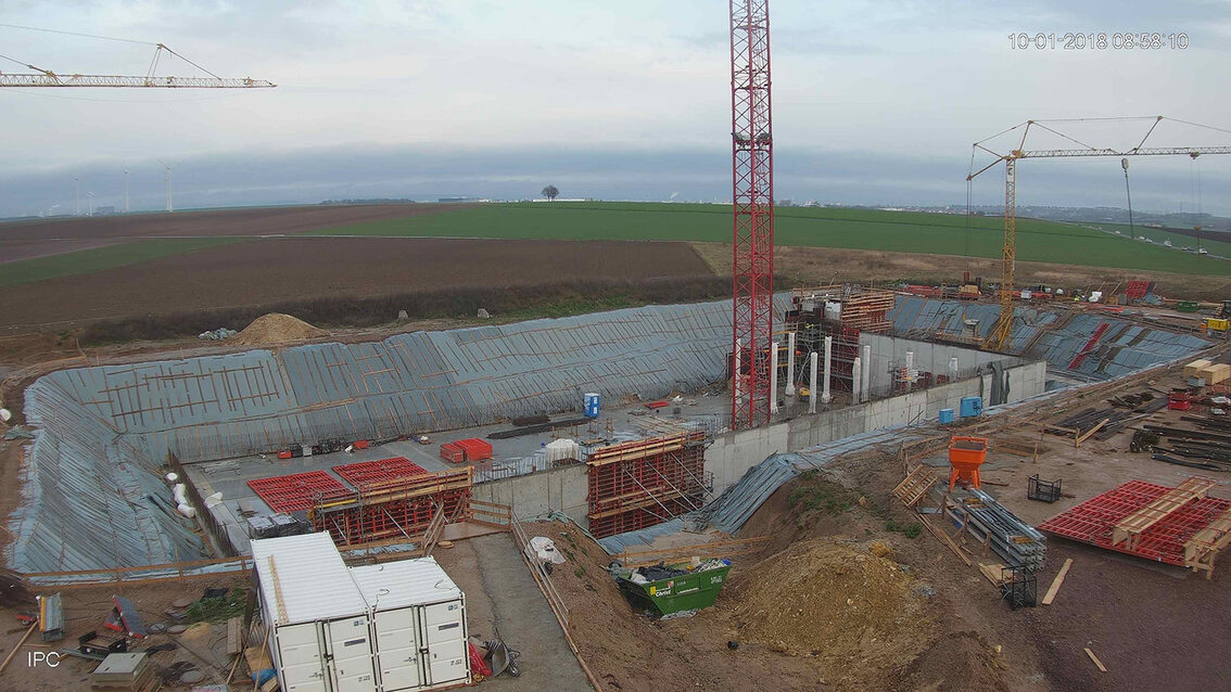 Neubau Regenrückhaltebecken Ebersheim Januar 2018