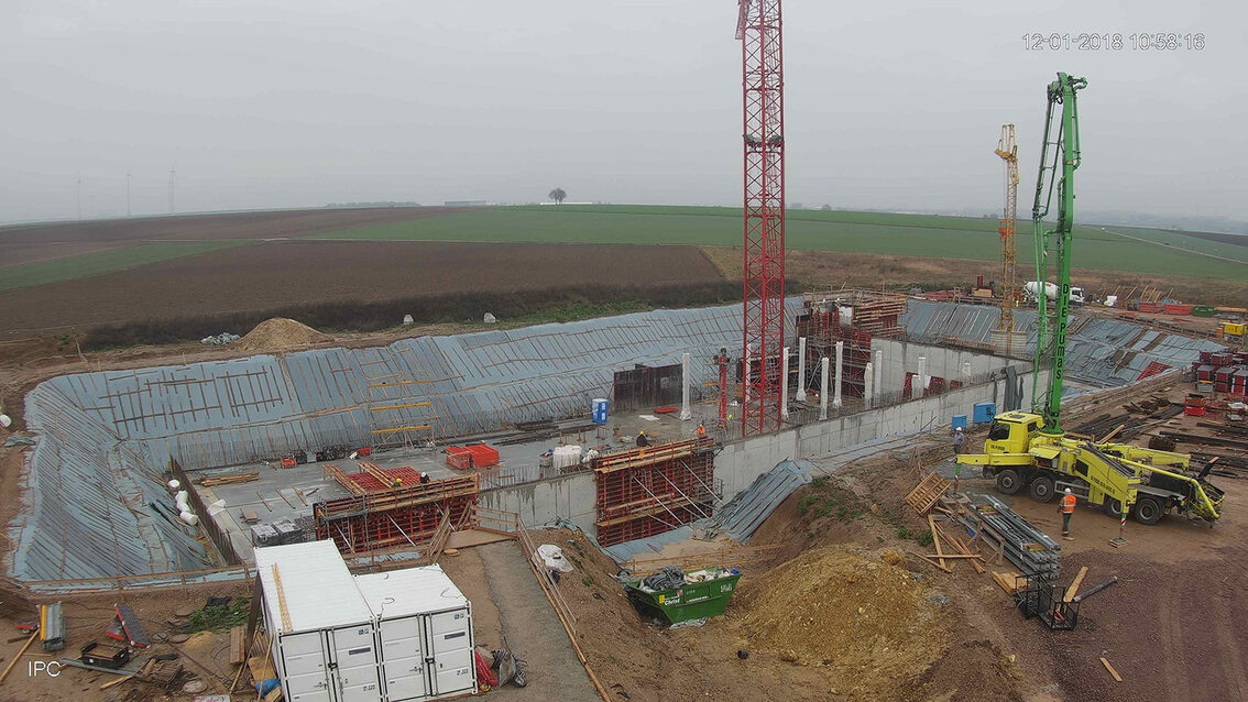 Neubau Regenrückhaltebecken Ebersheim Januar 2018
