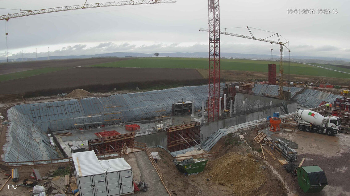 Neubau Regenrückhaltebecken Ebersheim Januar 2018