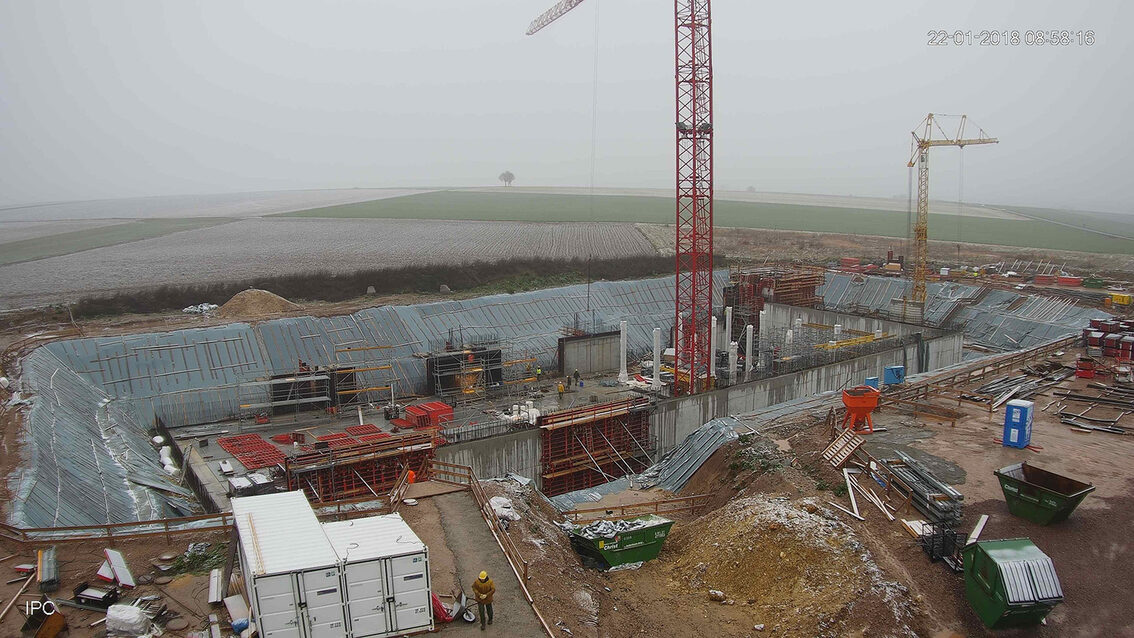 Neubau Regenrückhaltebecken Ebersheim Januar 2018