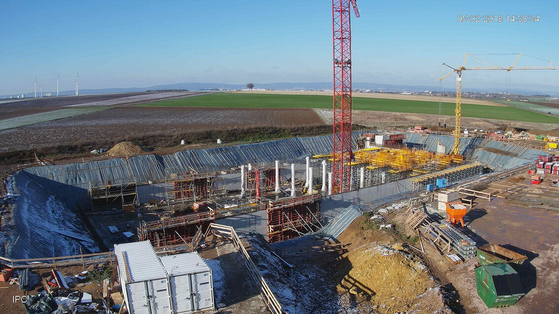 Neubau Regenrückhaltebecken Ebersheim Februar 2018