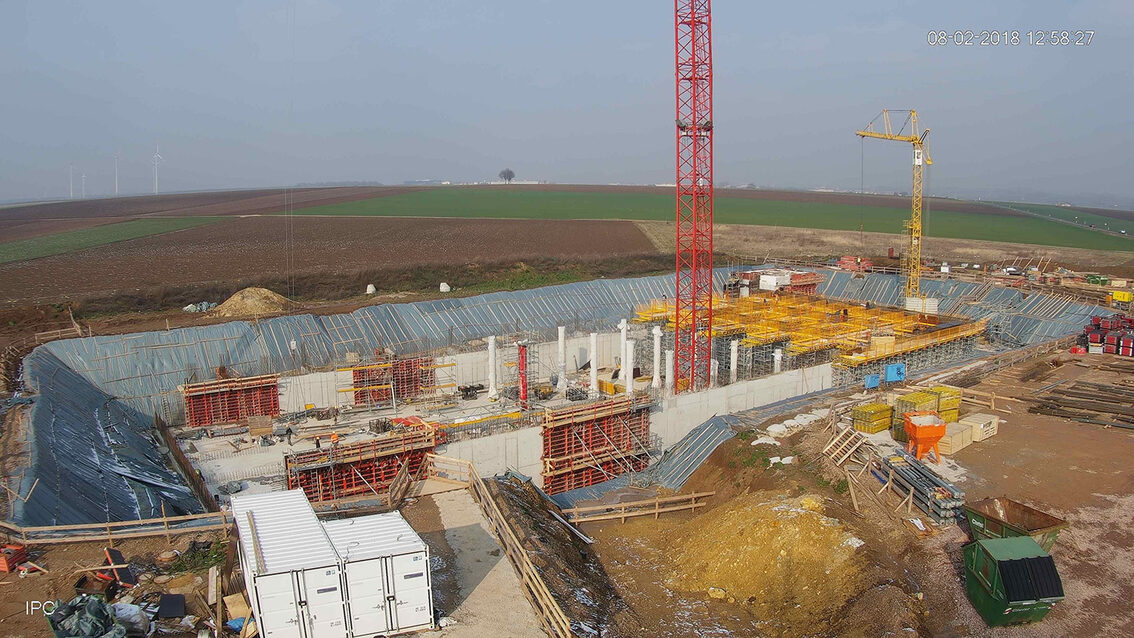 Neubau Regenrückhaltebecken Ebersheim Februar 2018