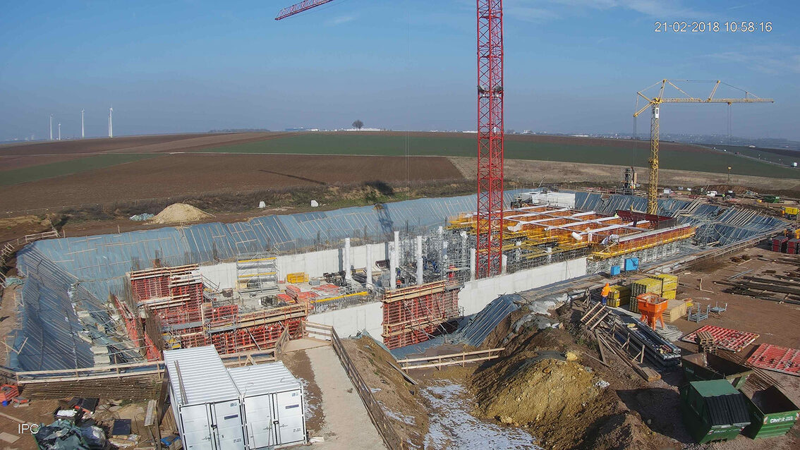 Neubau Regenrückhaltebecken Ebersheim Februar 2018