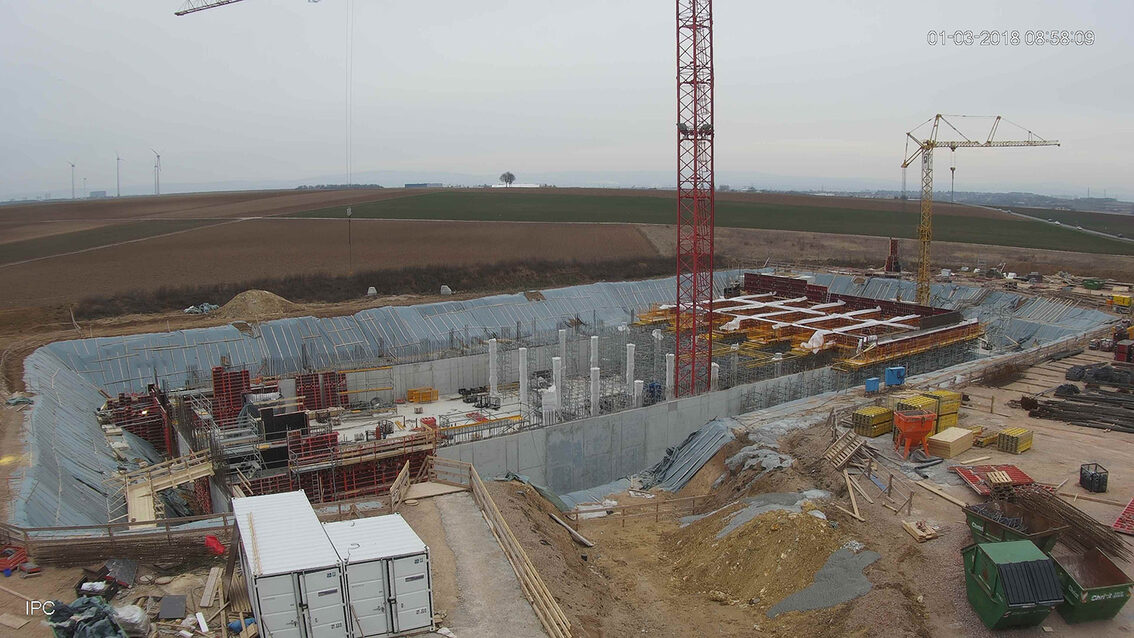 Neubau Regenrückhaltebecken Ebersheim März 2018