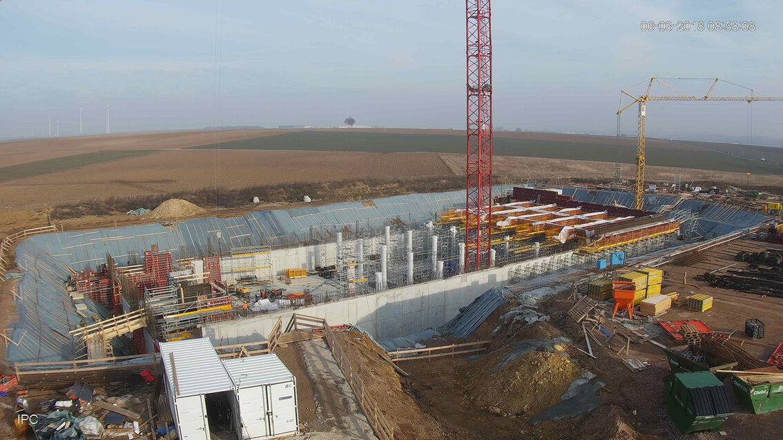 Neubau Regenrückhaltebecken Ebersheim März 2018