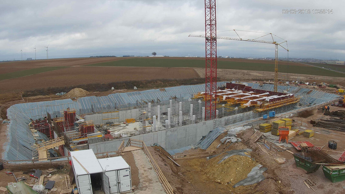 Neubau Regenrückhaltebecken Ebersheim März 2018
