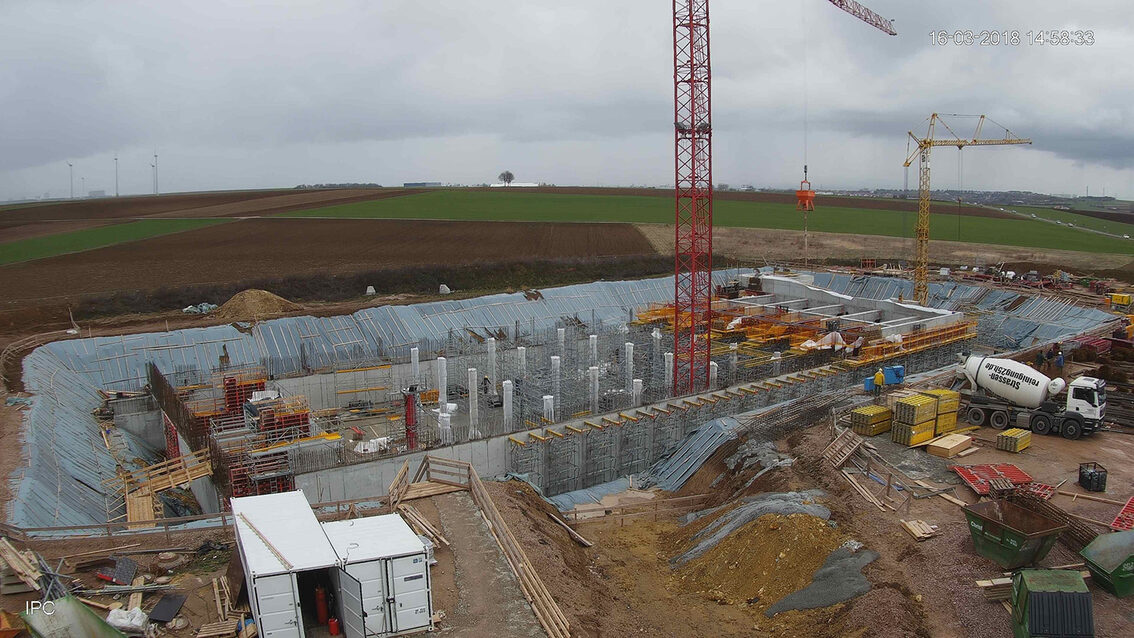 Neubau Regenrückhaltebecken Ebersheim März 2018