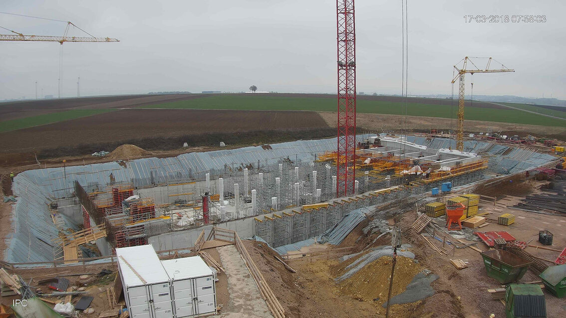 Neubau Regenrückhaltebecken Ebersheim März 2018