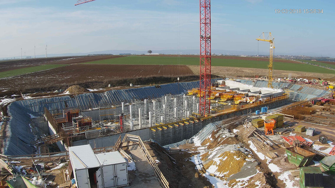 Neubau Regenrückhaltebecken Ebersheim März 2018