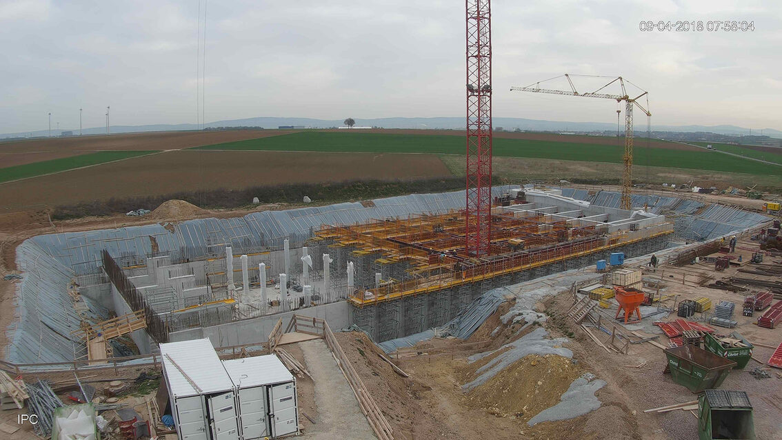 Neubau Regenrückhaltebecken Ebersheim April 2018