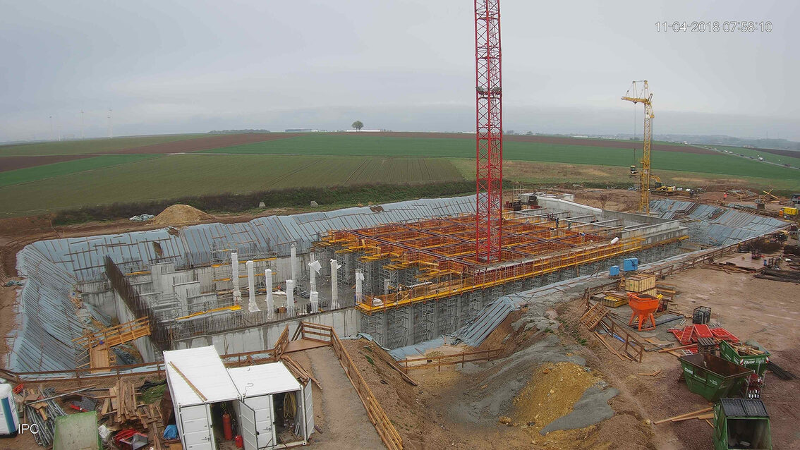 Neubau Regenrückhaltebecken Ebersheim April 2018