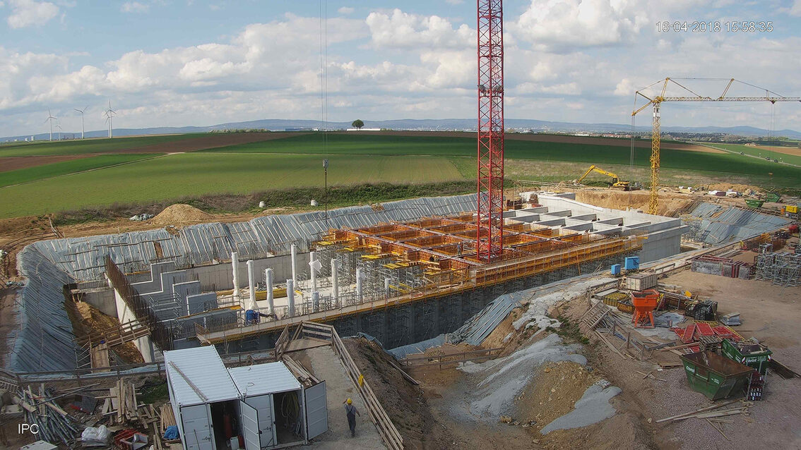 Neubau Regenrückhaltebecken Ebersheim April 2018