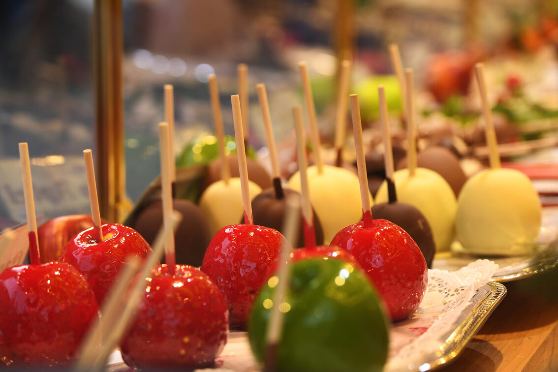 Kandierte Früchte auf dem Weihnachtsmarkt