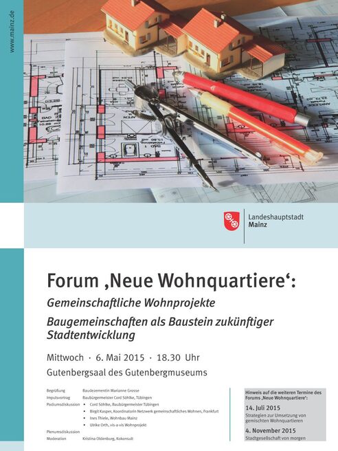 Plakat Forum Neue Wohnquartiere - Gemeinschaftliche Wohnprojekte
