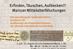 Plakat zur Ausstellung Mainzer Mittelalterfälschungen