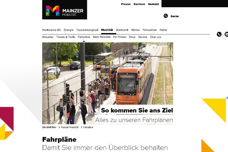 Webseite Mainzer Mobilität