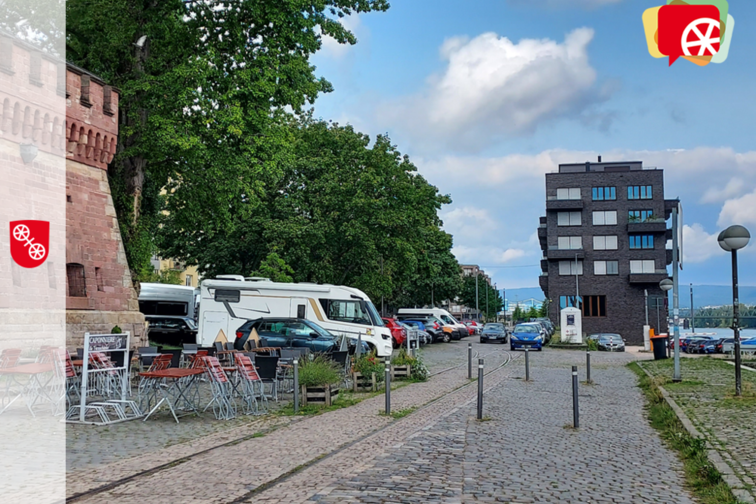 Foto des Bereichs zwischen Caponniere und Rheinufer