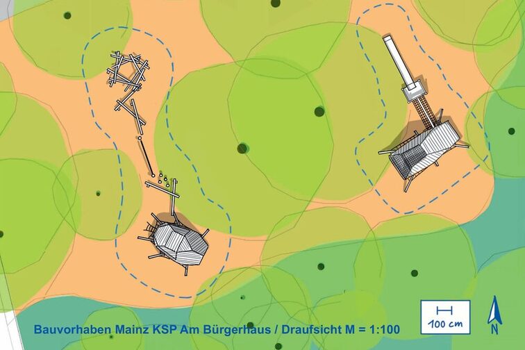 Skizze Draufsicht Bauvorhaben Spielplatz Am Bürgerhaus