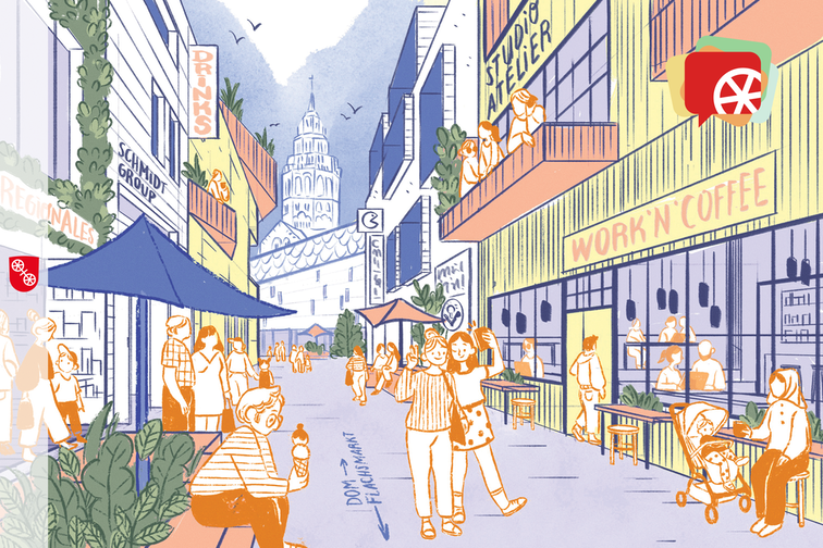 Illustration der Mainzer Innenstadt