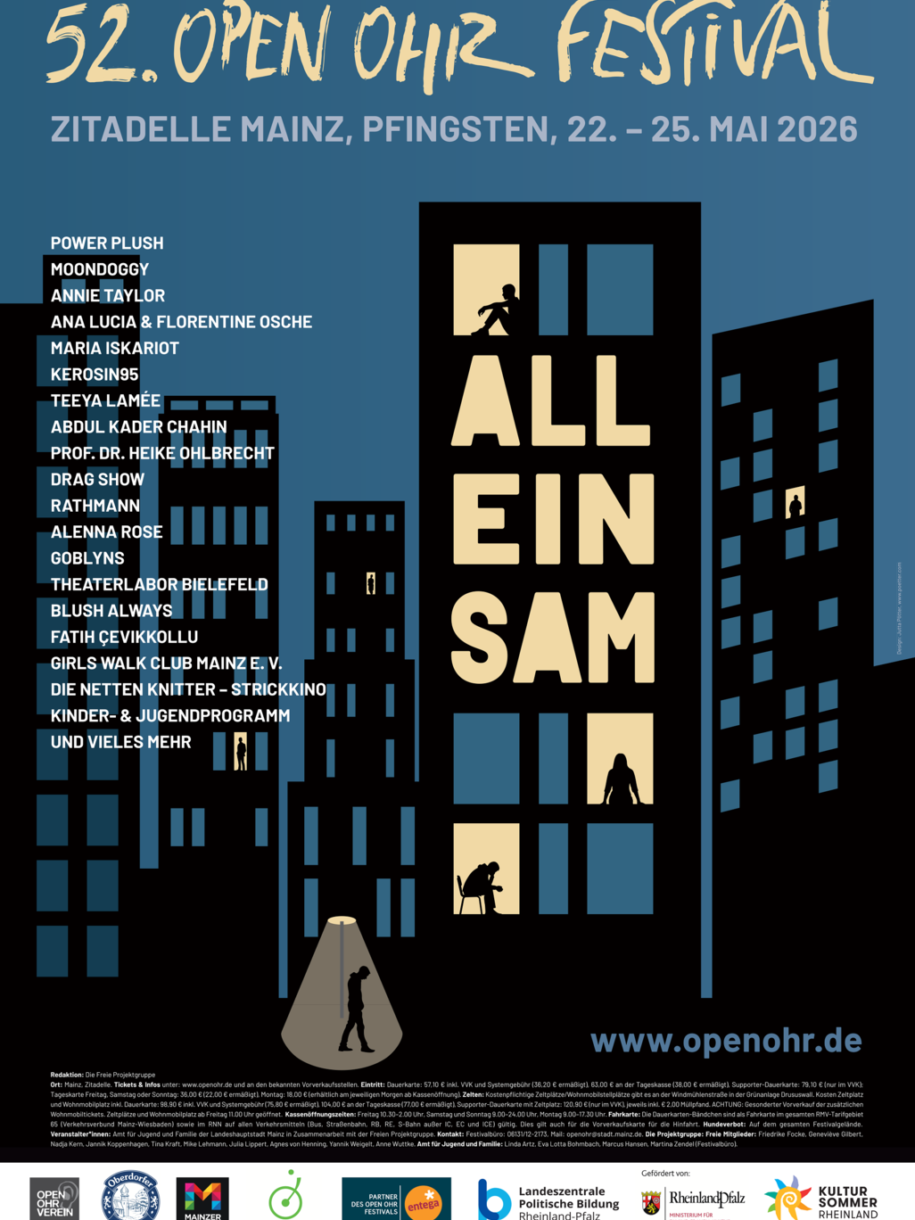 Plakat Open Ohr 2026 zum Thema Alleinsam
