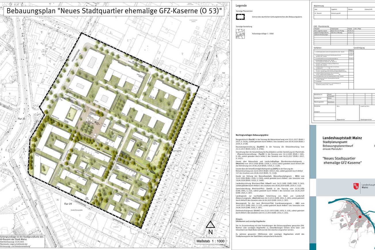 Bebauungsplanentwurf GFZ-Kaserne