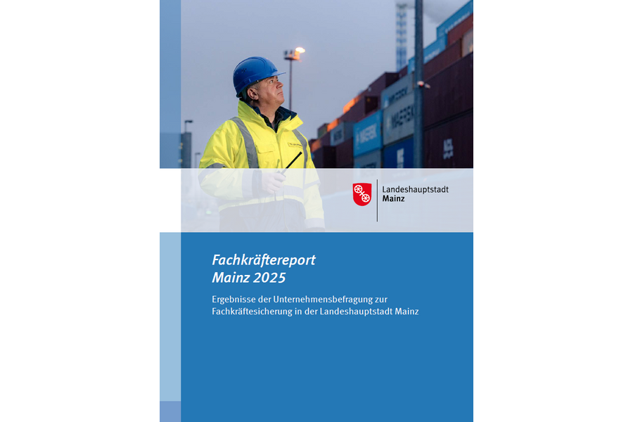 Copertina della rivista “Fachkräftereport Mainz 2025”