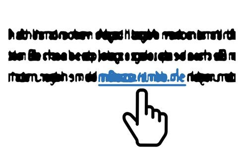 Çizim: Bir işaret parmağı bir bağlantıya dokunur.