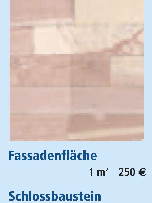 Zu sehen ist ein Baustein des Schlosses