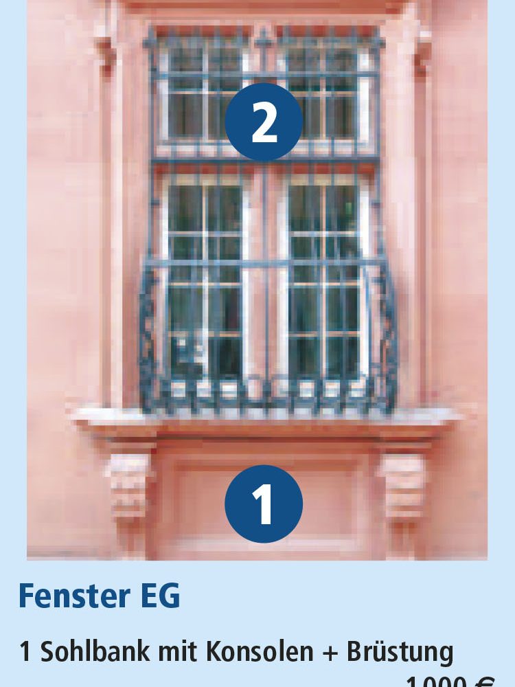Zu sehen ist ein Fenster des Schlosses im Erdgeschoss