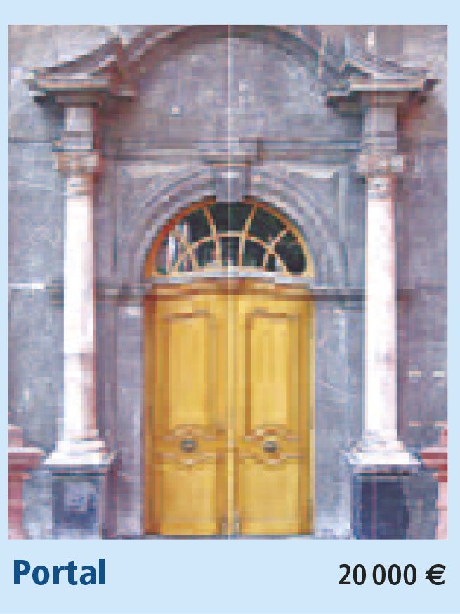 Zu sehen ist das Portal des Schlosses